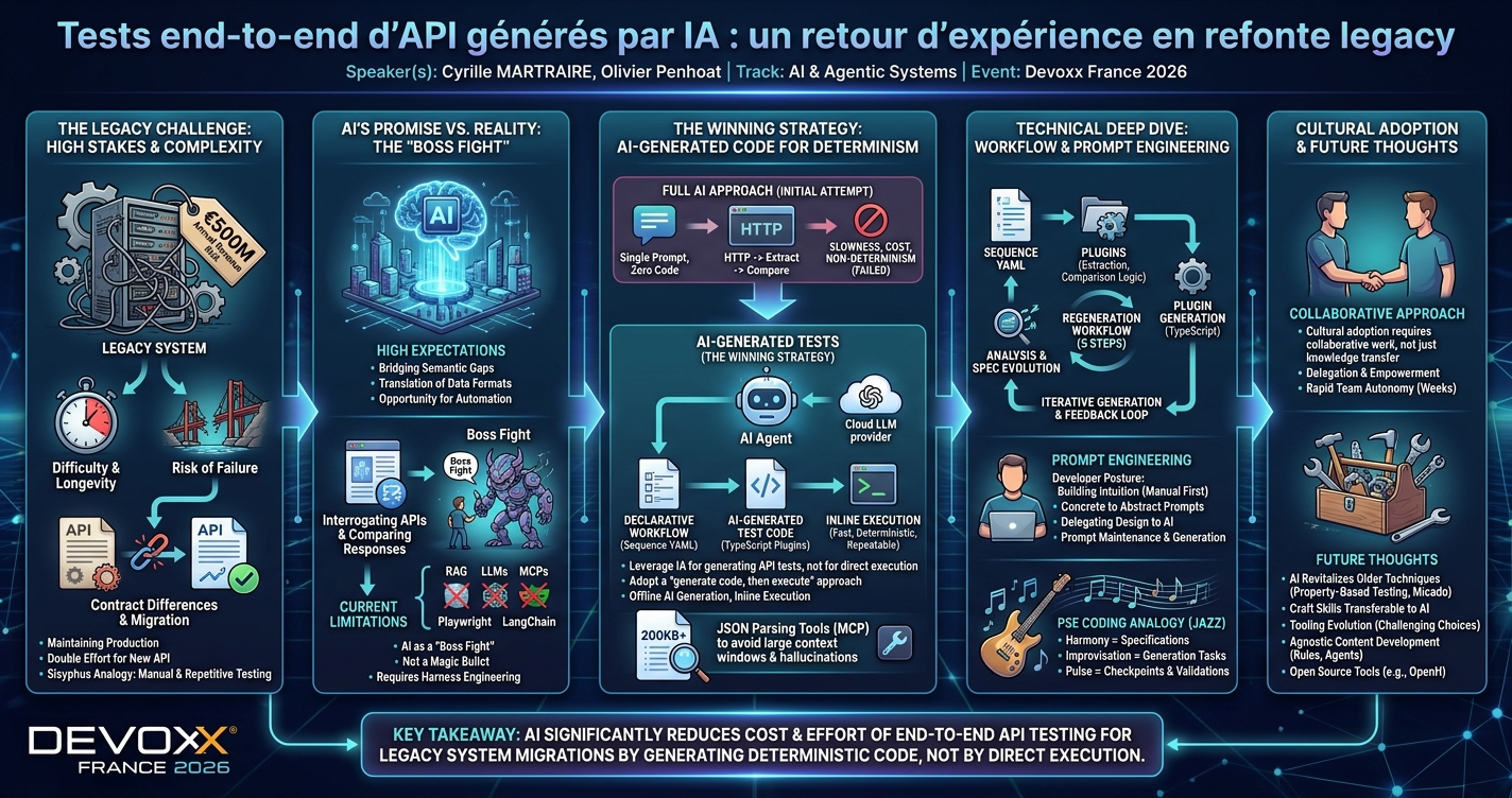 Tests end-to-end d’API générés par IA : un retour d’expérience en refonte legacy infographic