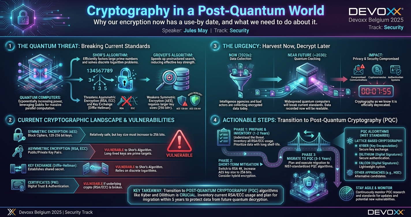 Cryptography in a post-quantum world: why our encryption now has a use-by date, and what we need to do about it. infographic
