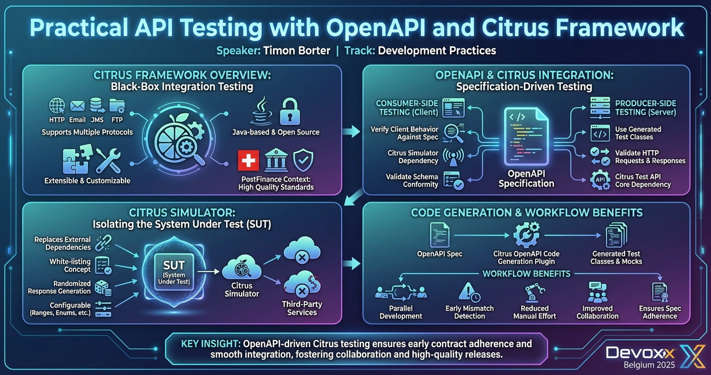 Practical API Testing with OpenAPI and Citrus Framework infographic