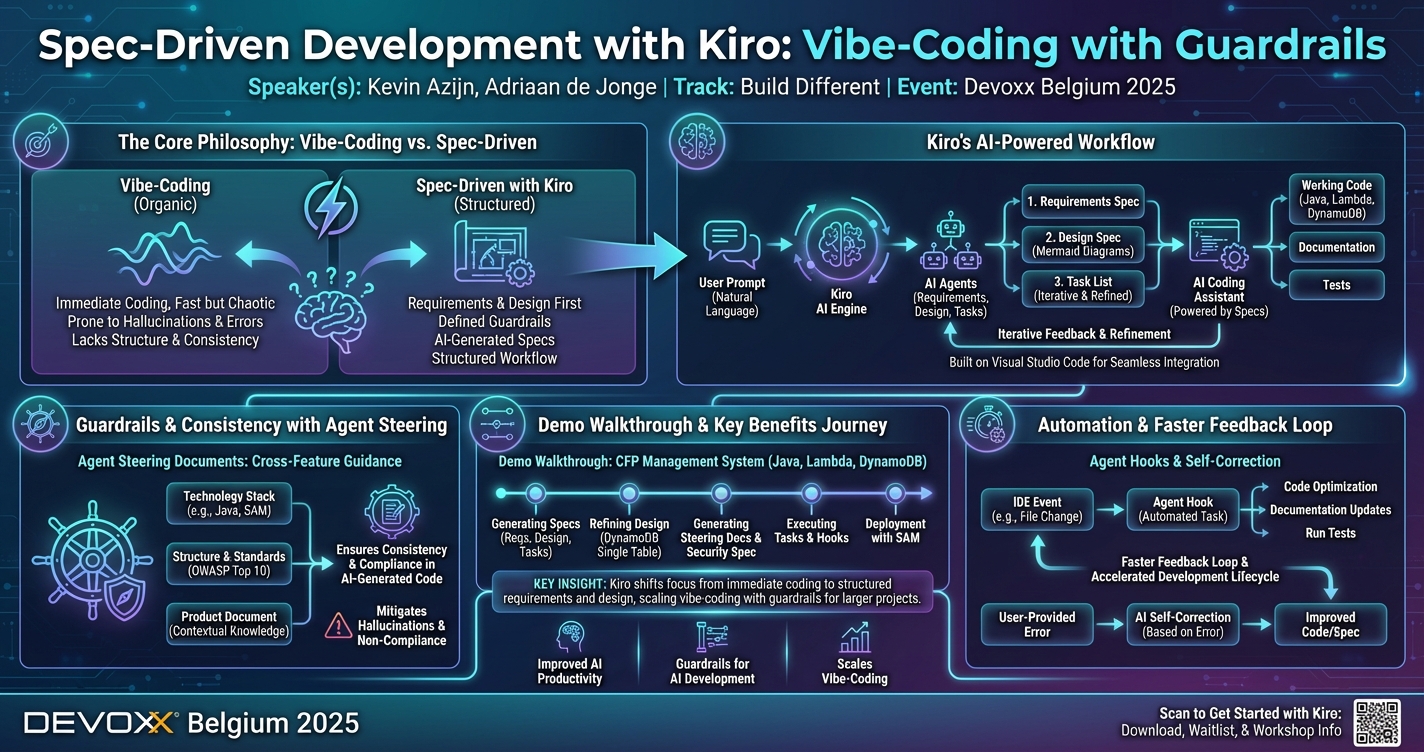 Spec-Driven Development with Kiro: Vibe-Coding with Guardrails infographic