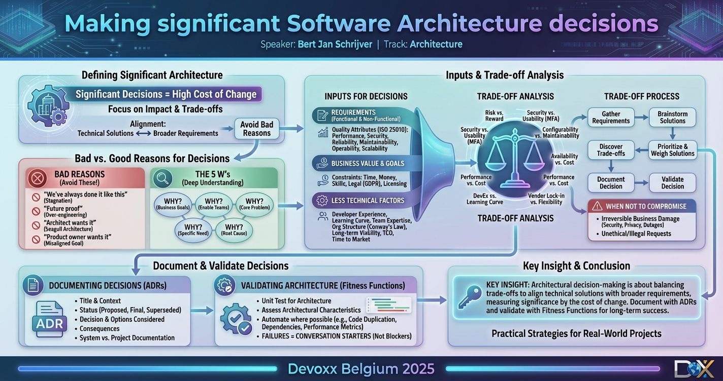 Making significant Software Architecture decisions infographic