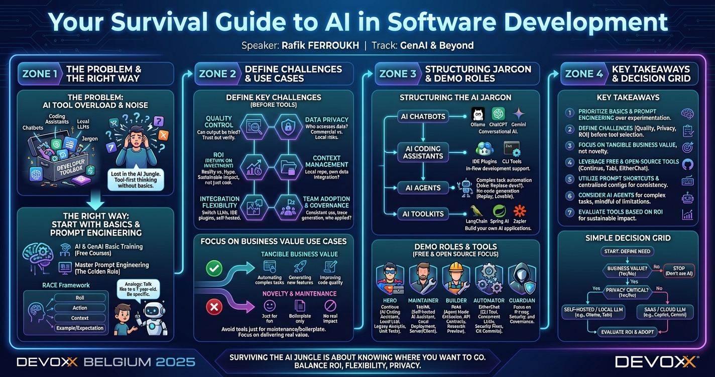 Your Survival Guide to AI in Software Development infographic