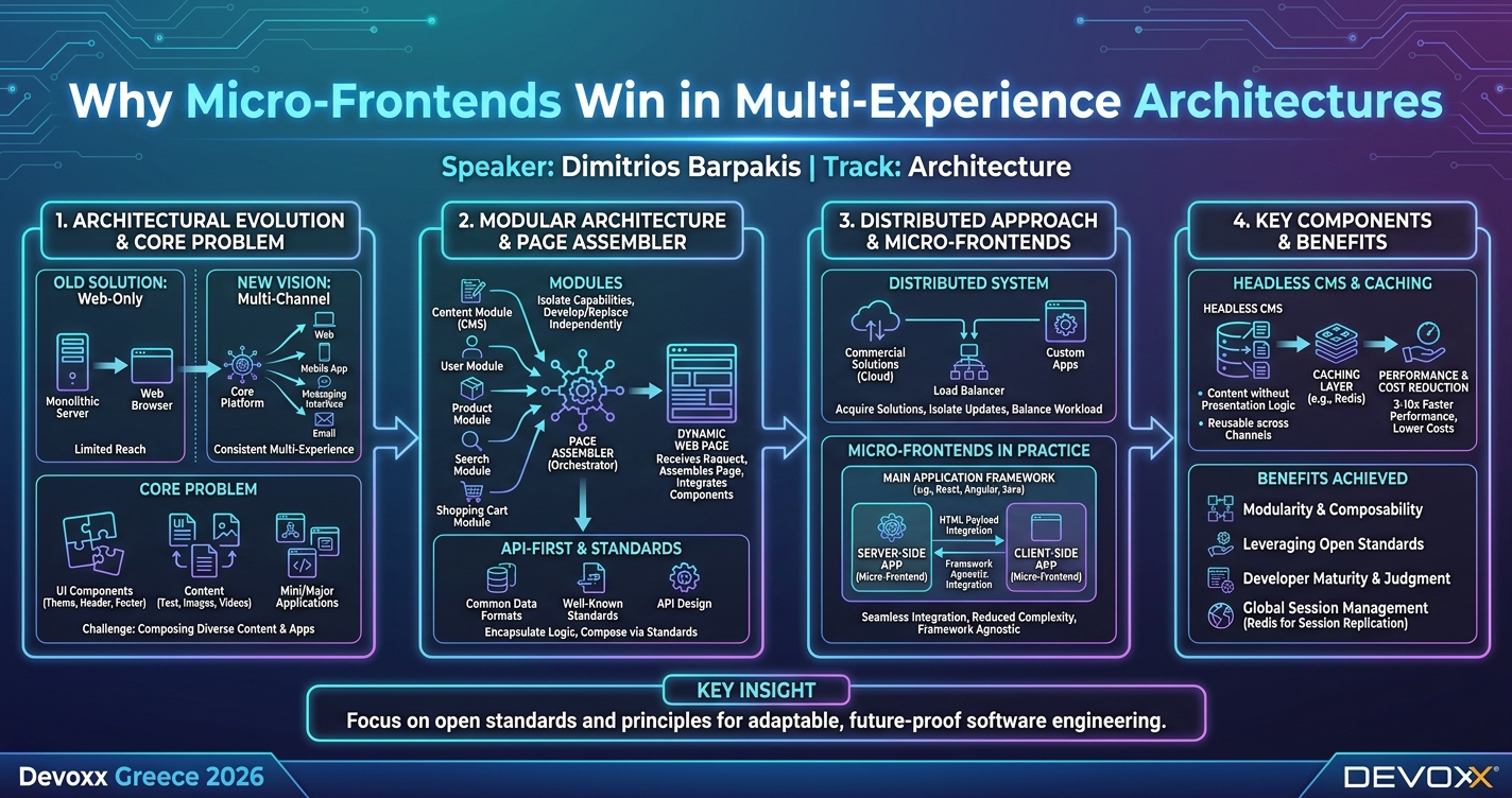 Why Micro-Frontends Win in Multi-Experience Architectures infographic