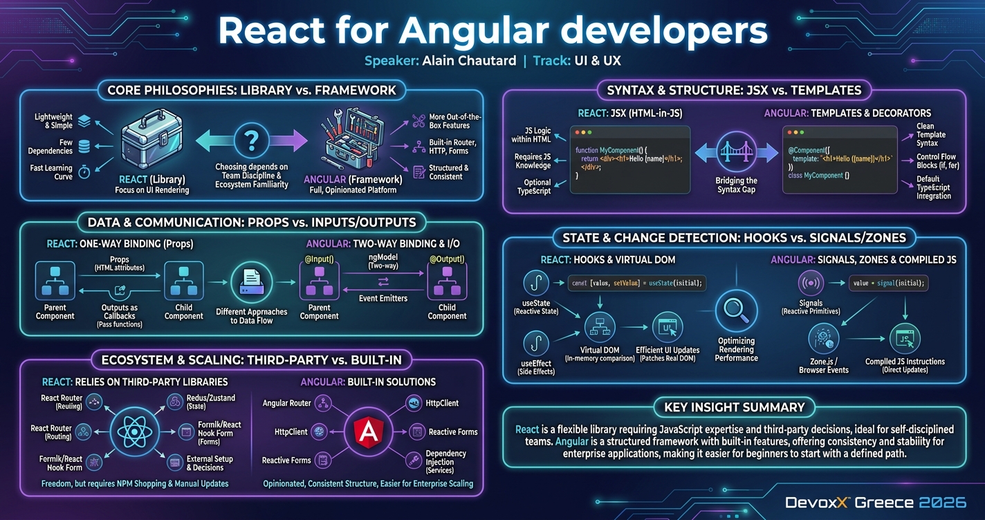 React for Angular developers infographic