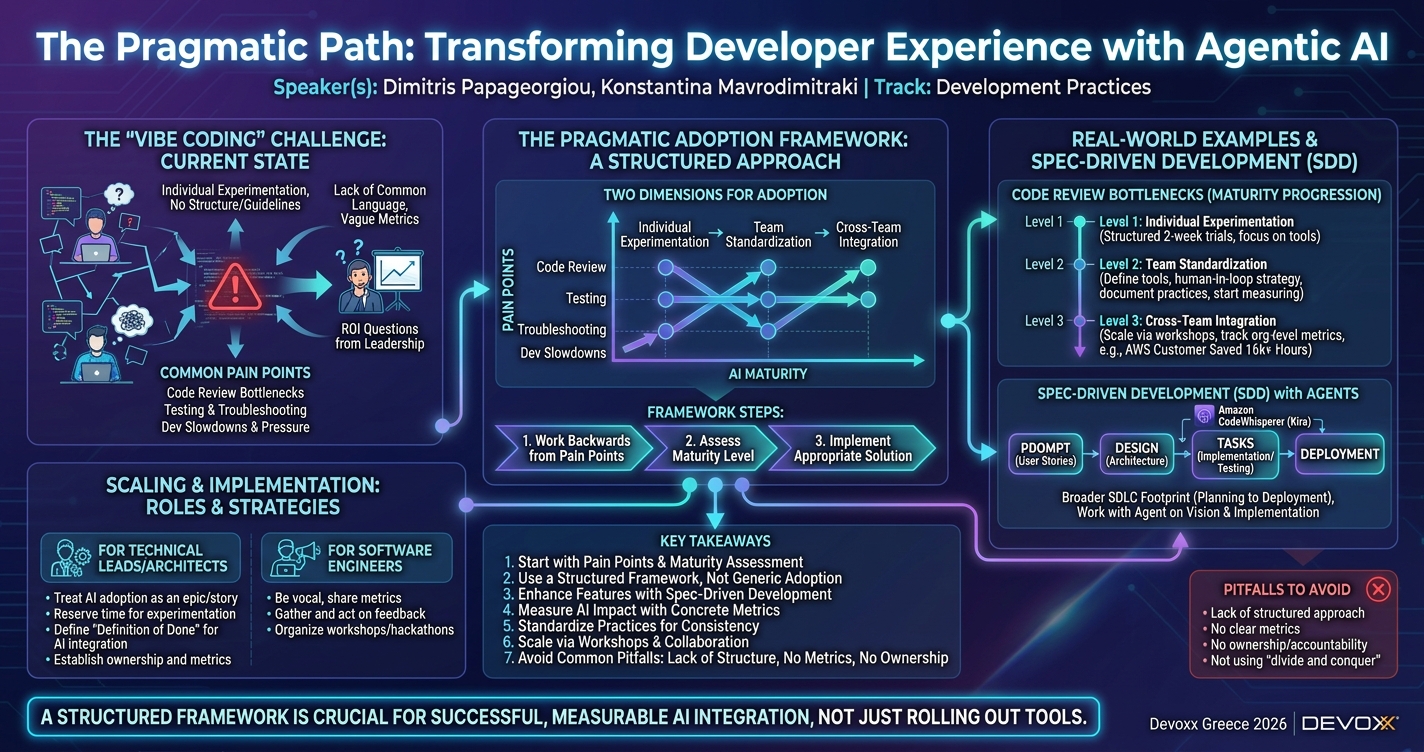The Pragmatic Path: Transforming Developer Experience with Agentic AI infographic