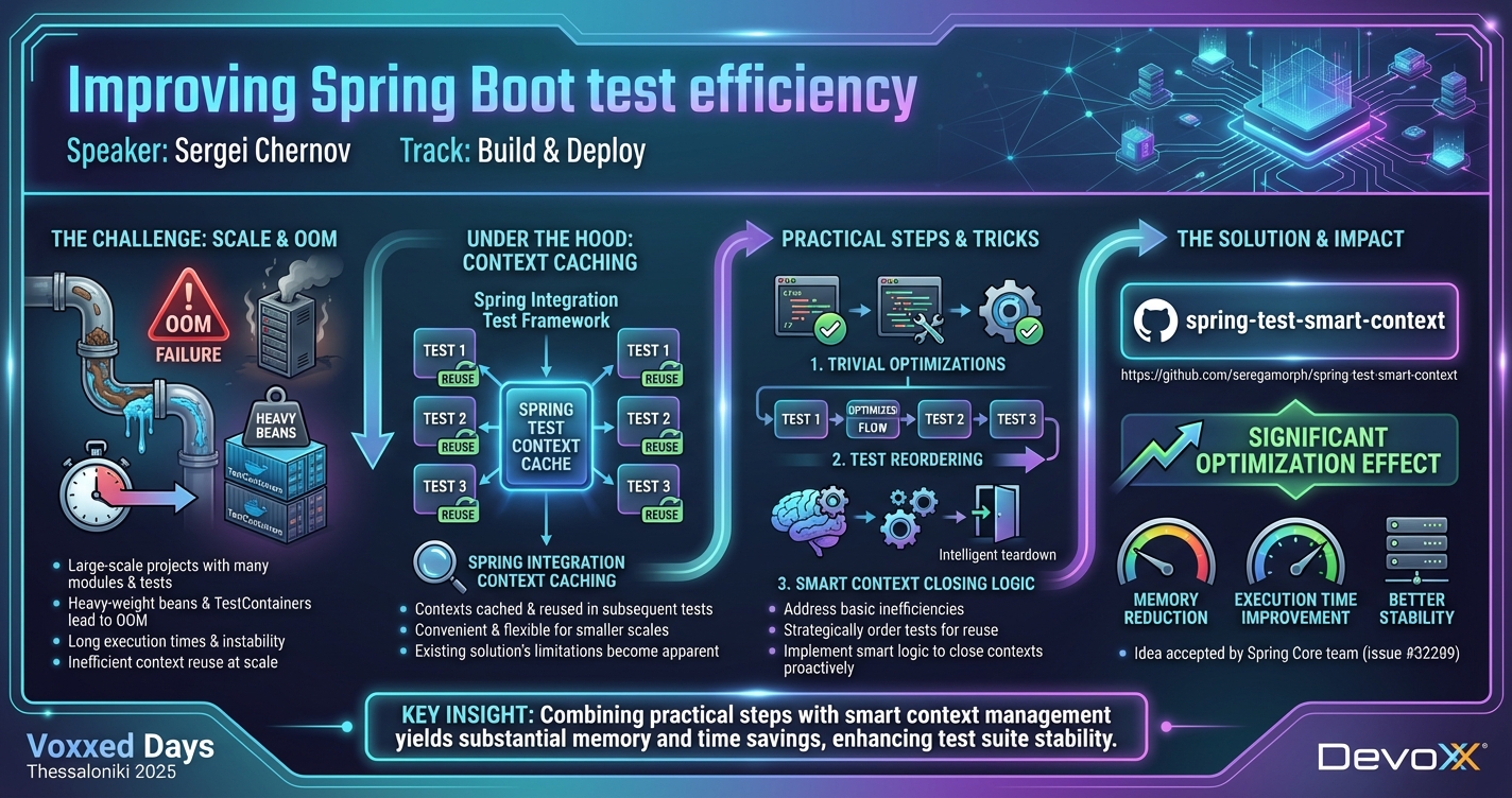 Improving Spring Boot test efficiency infographic