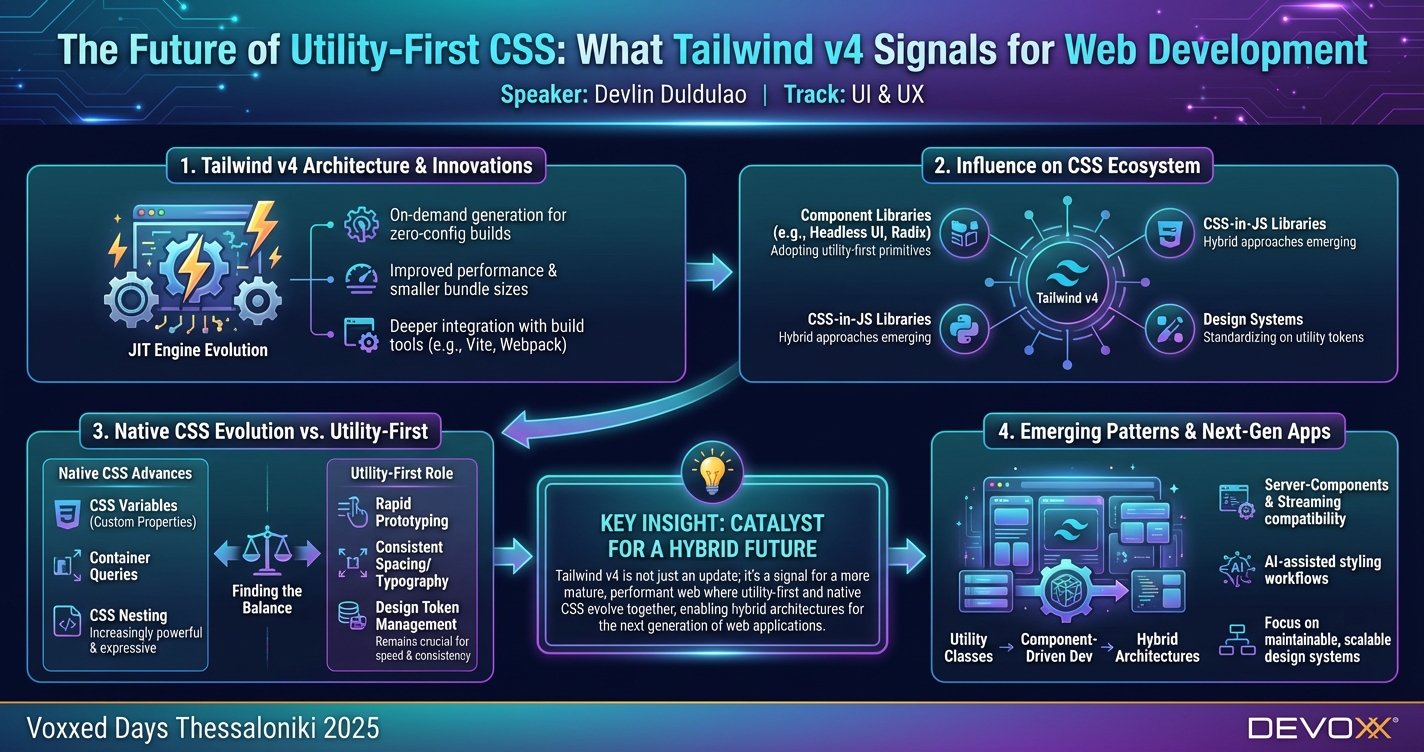 The Future of Utility-First CSS: What Tailwind v4 Signals for Web Development infographic
