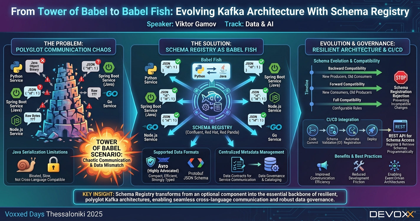 From Tower of Babel to Babel Fish: Evolving Kafka Architecture With Schema Registry infographic