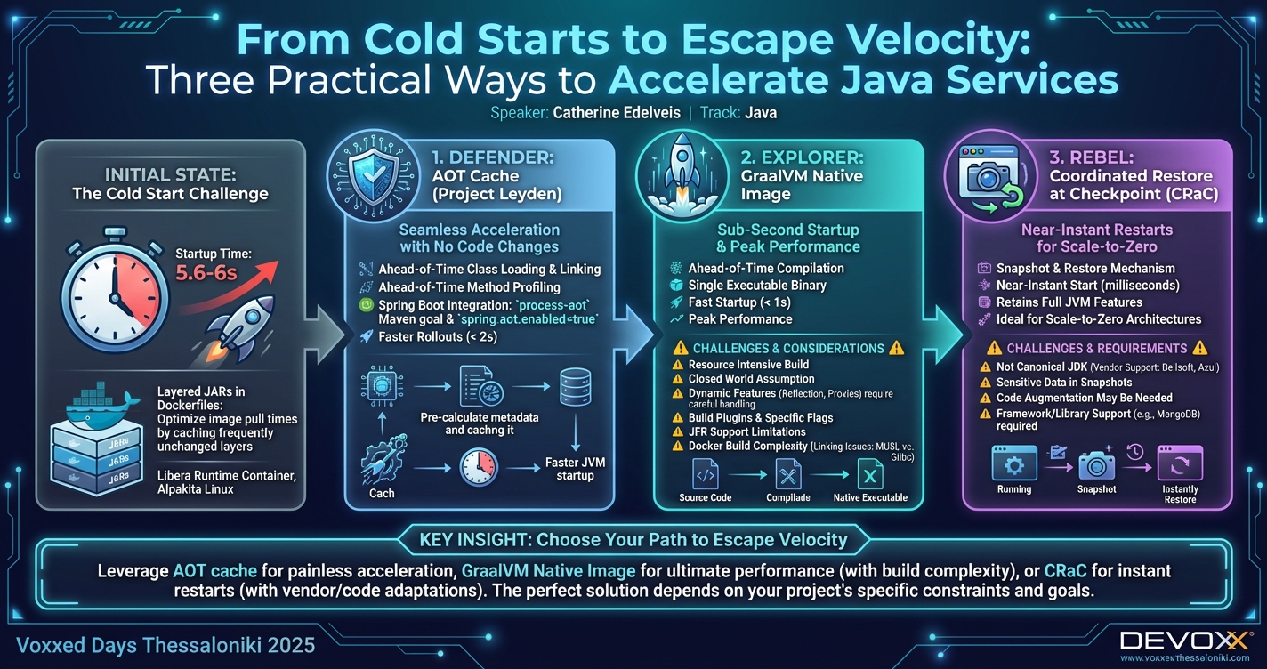 From Cold Starts to Escape Velocity: Three Practical Ways to Accelerate Java Services infographic