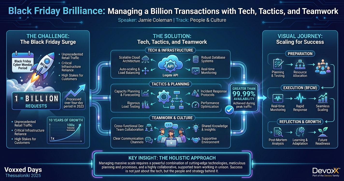 Black Friday Brilliance: Managing a Billion Transactions with Tech, Tactics, and Teamwork infographic
