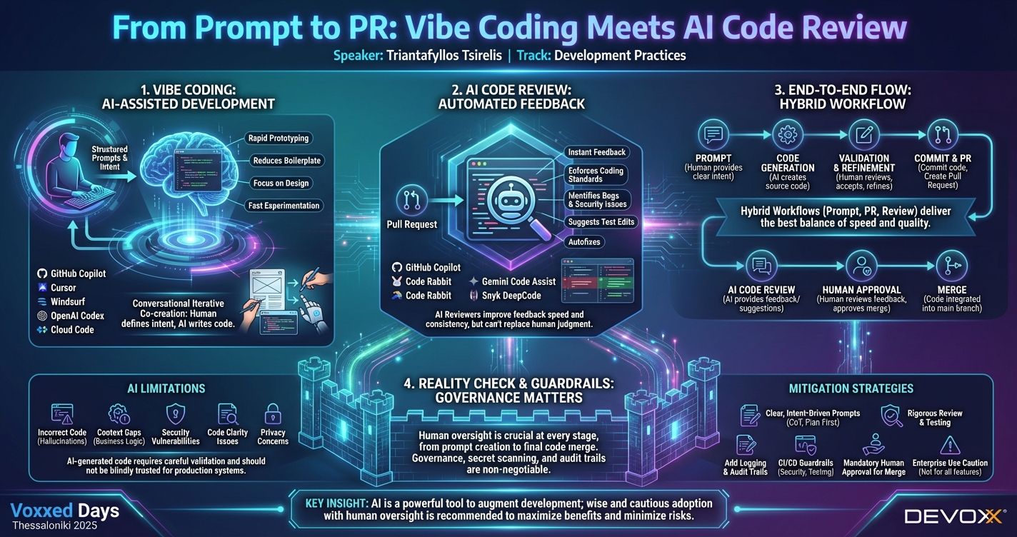 From Prompt to PR: Vibe Coding Meets AI Code Review infographic