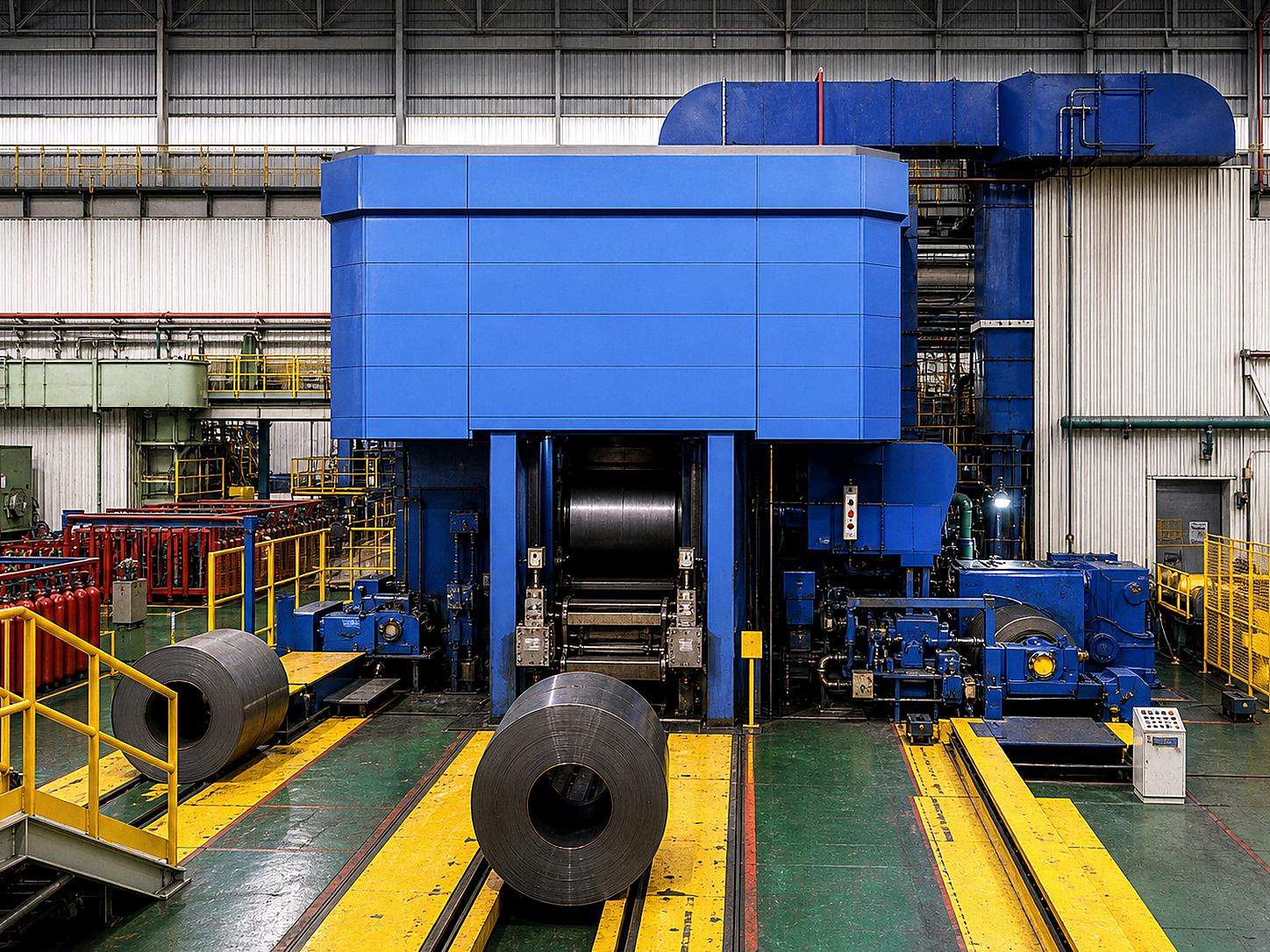 Offset 8-high rolling mill front view
