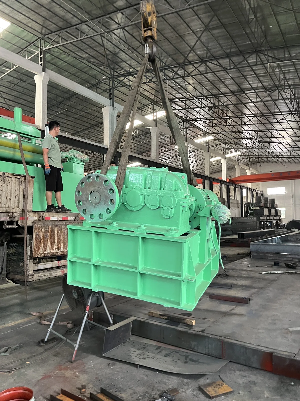 AKS furnace equipment being prepared for shipment