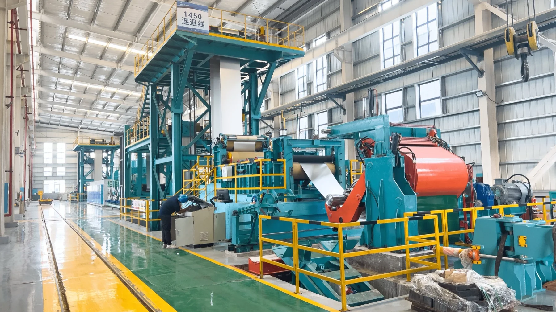 Metal foil bright annealing furnace line