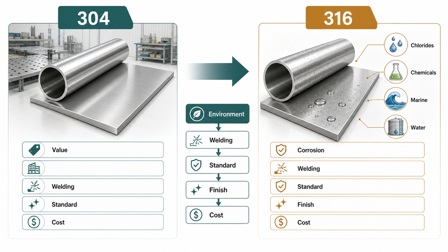 304 vs 316 stainless steel supplier