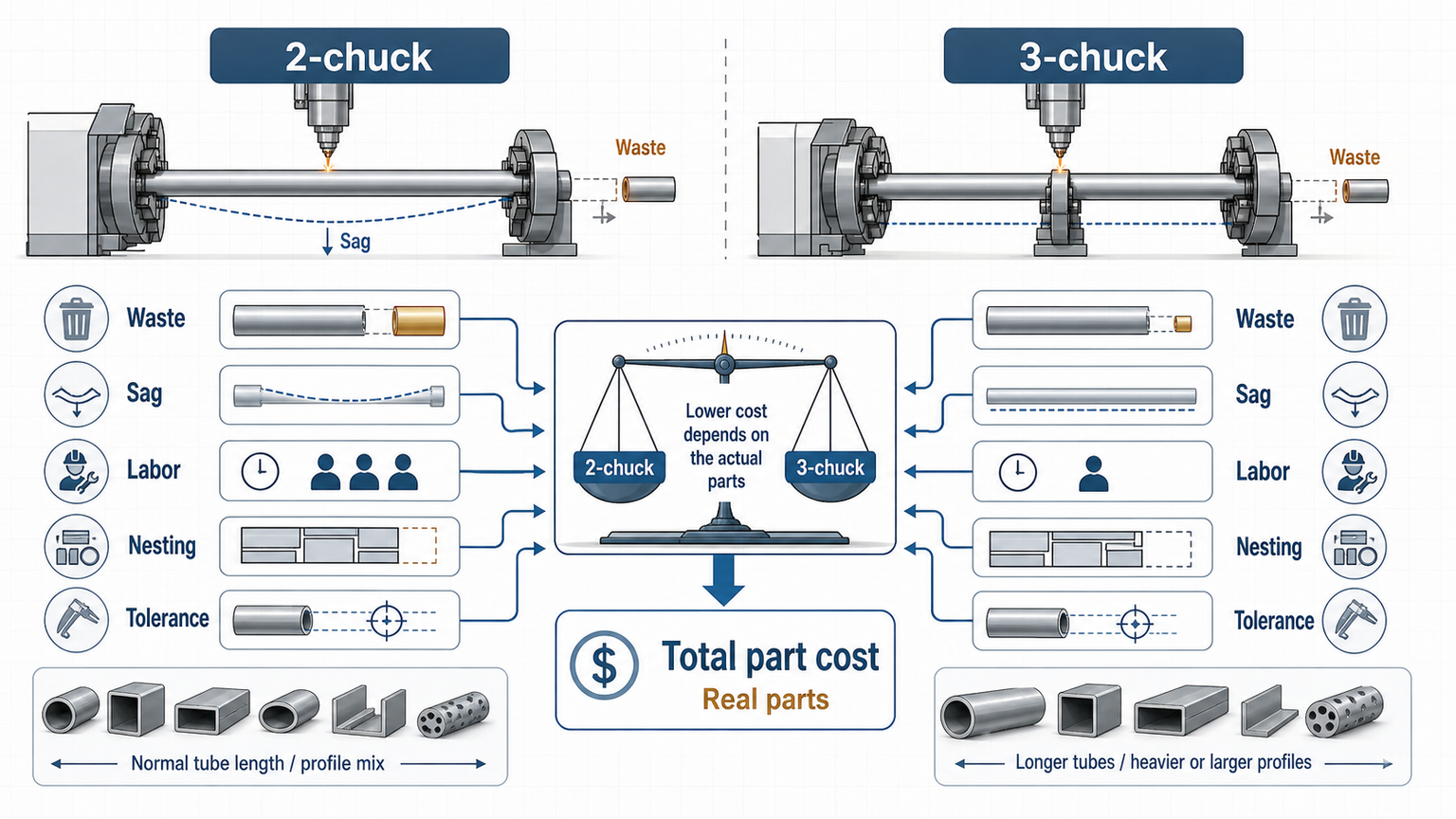 total part cost laser tube cutter