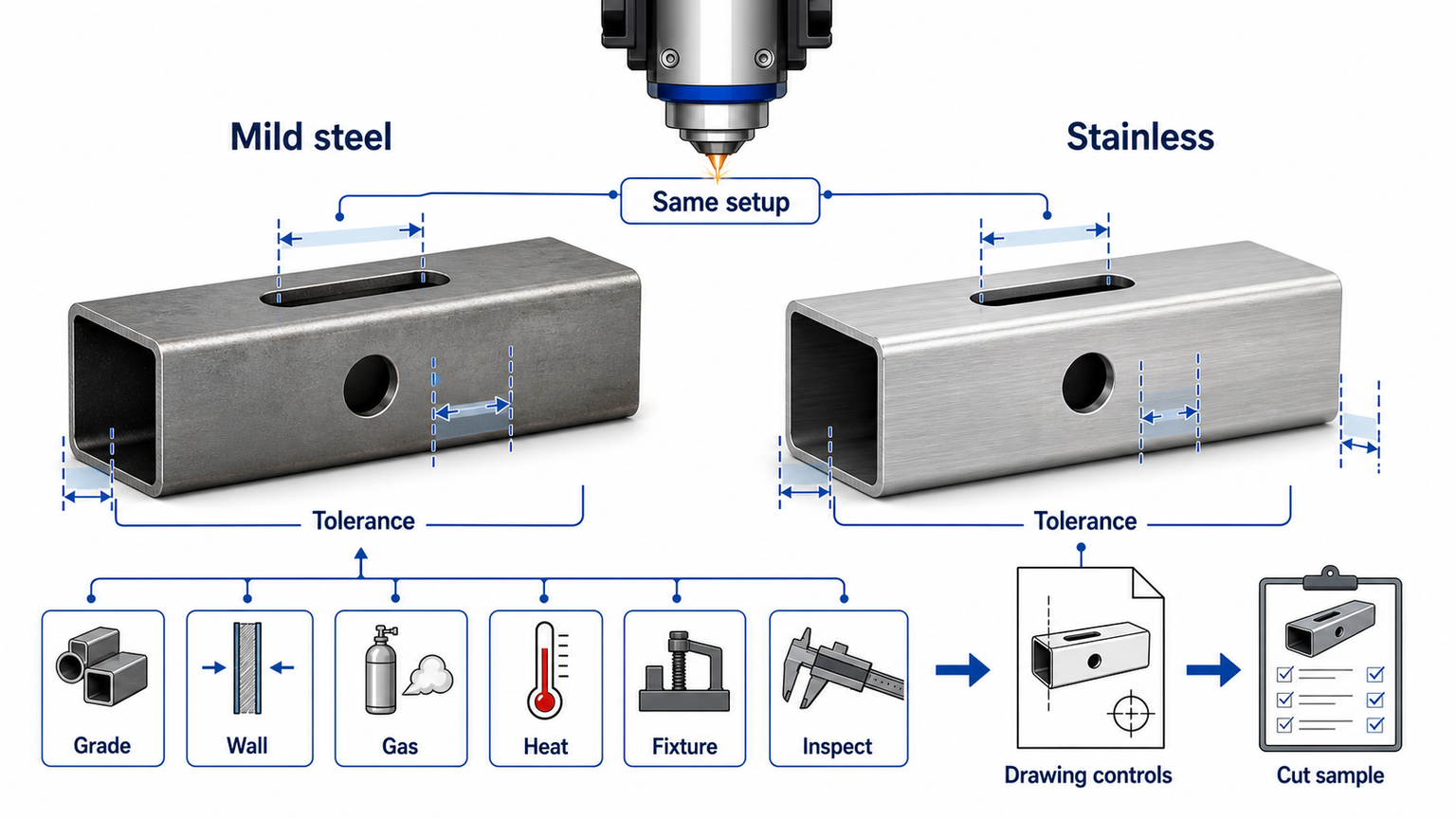 mild steel stainless tube tolerance