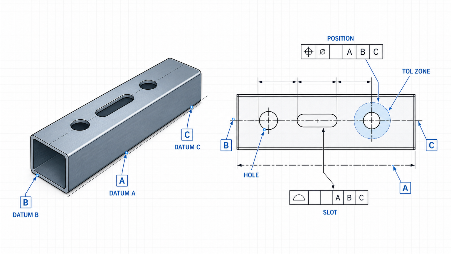 tube hole position GD&T