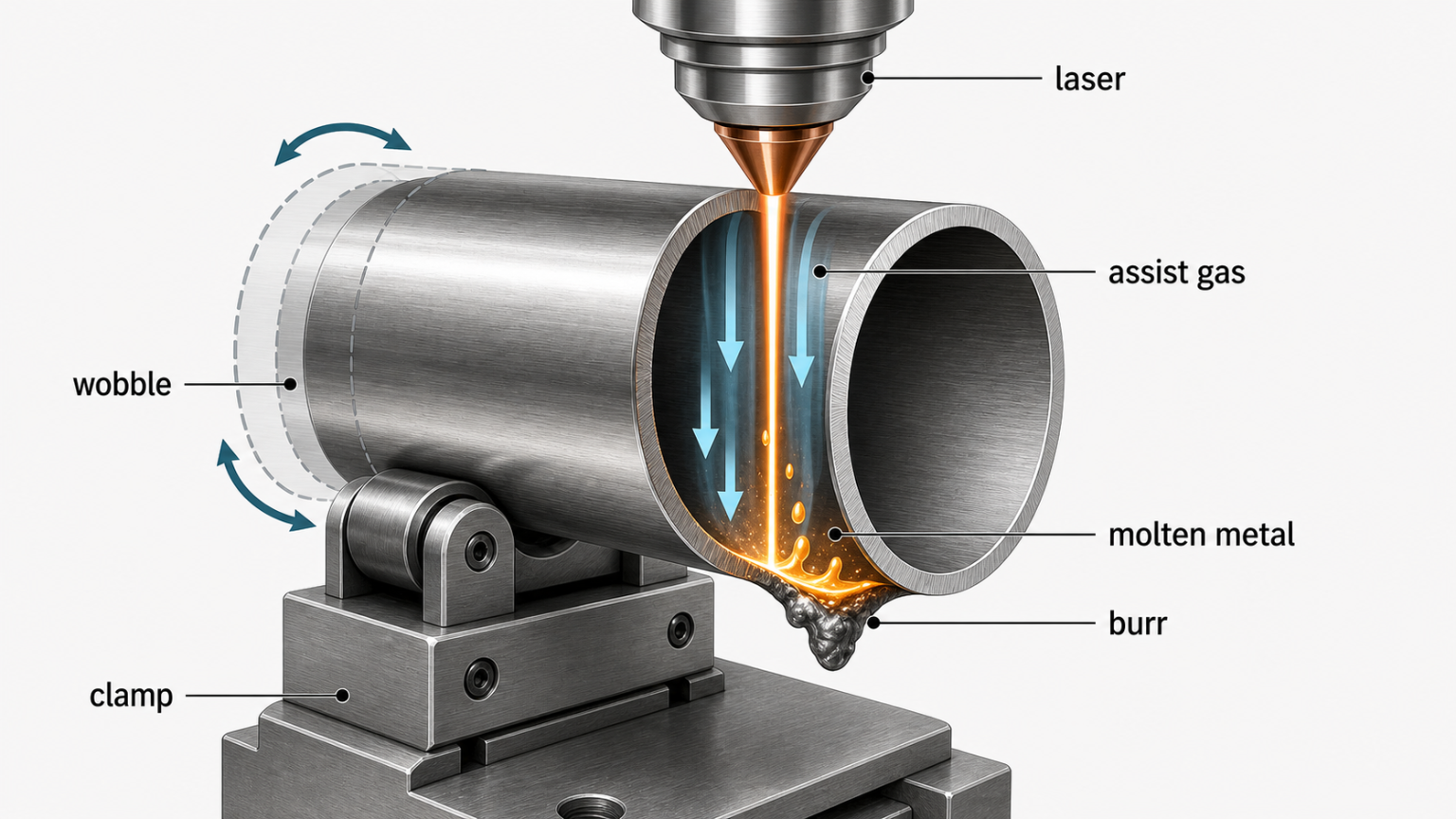 stainless tube burr causes