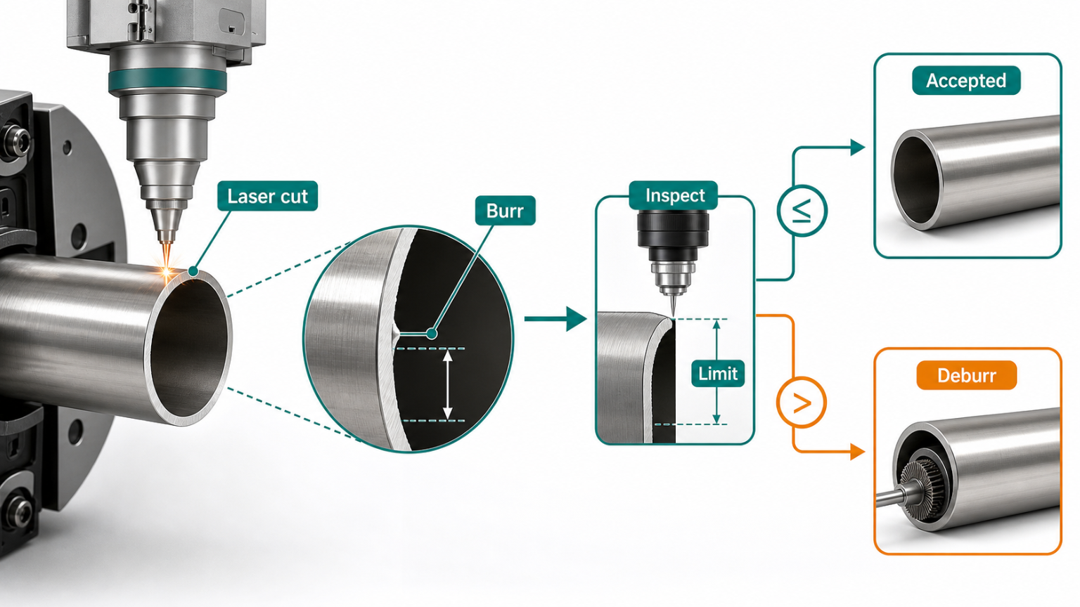 laser tube cutting deburring