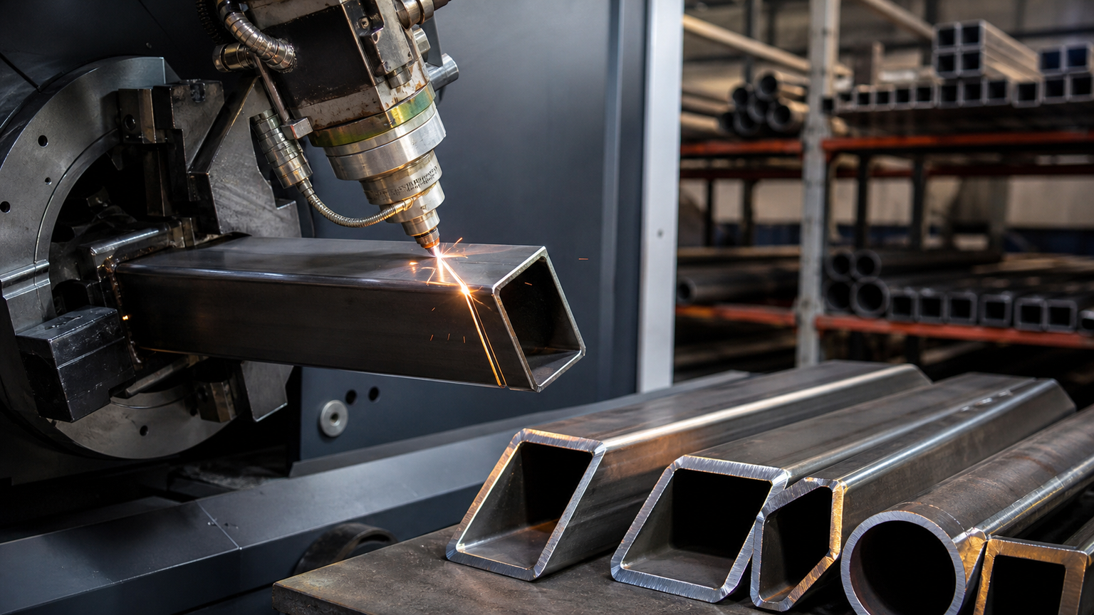 Tube parts staged on the BNL shop floor