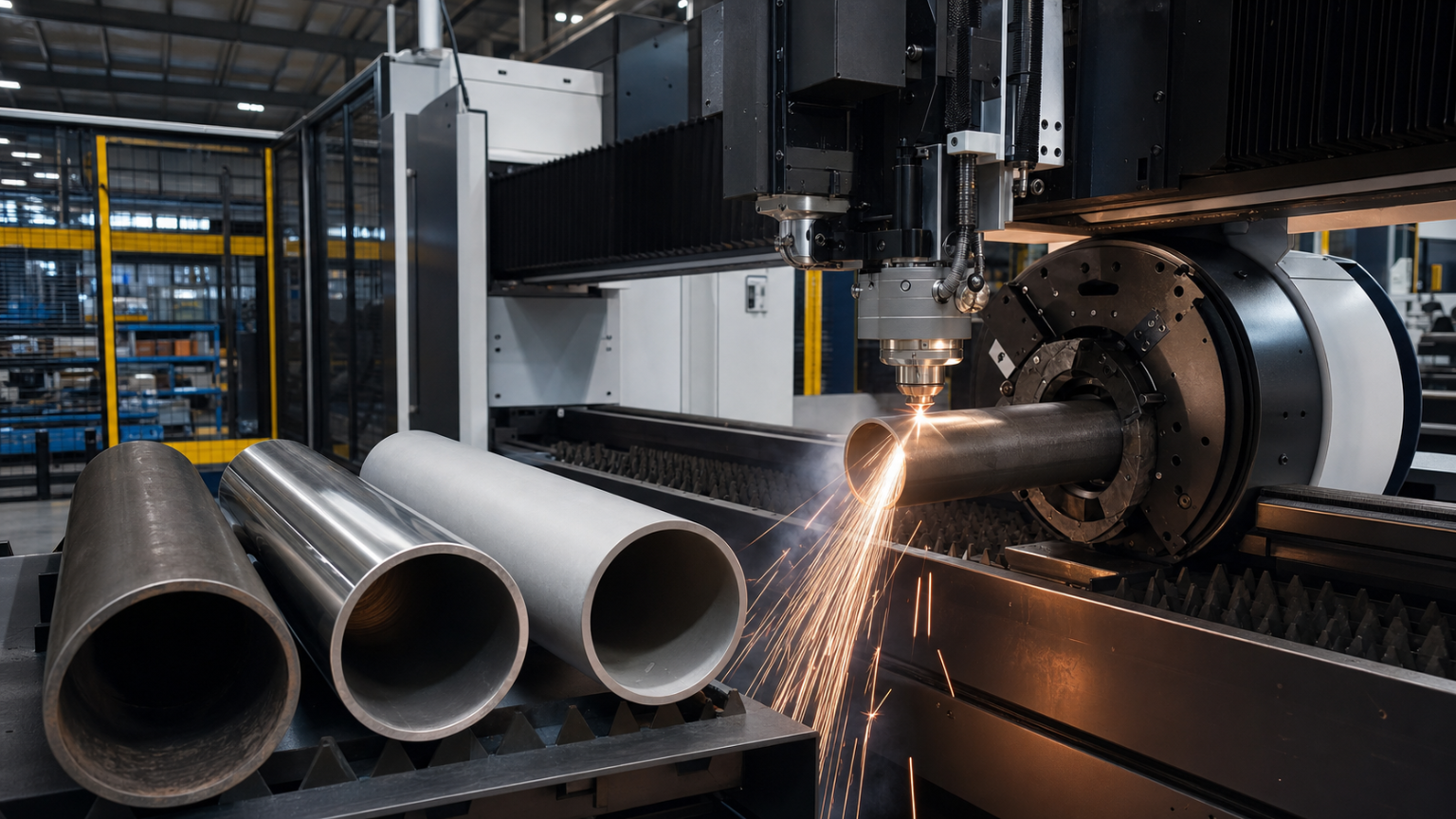 Tube parts staged on the BNL shop floor