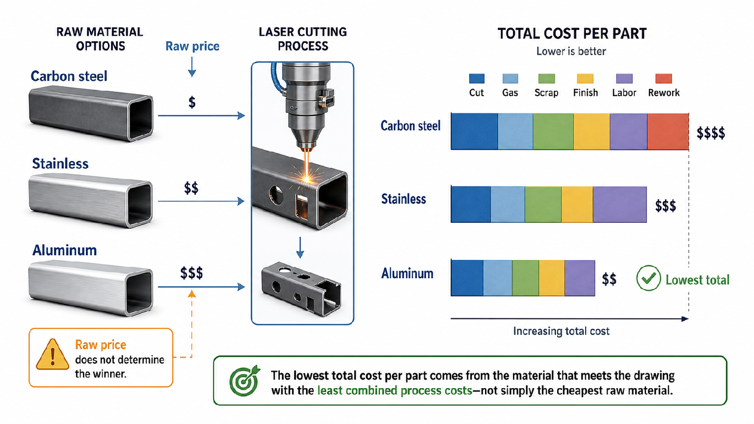 total cut cost per part