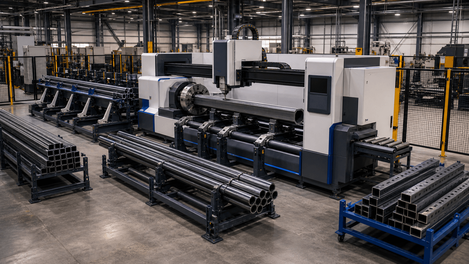 Tube parts staged on the BNL shop floor
