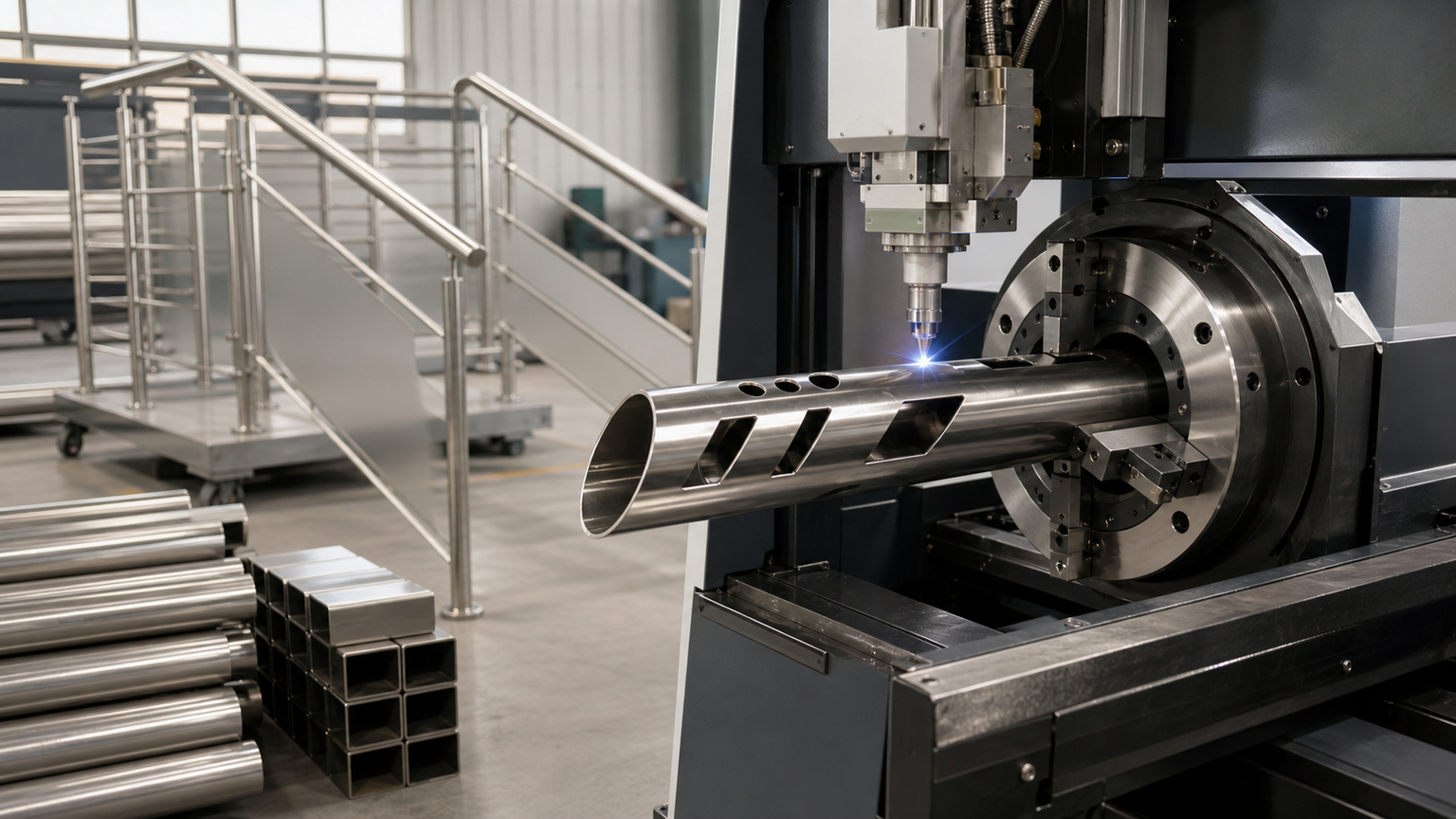 Tube parts staged on the BNL shop floor