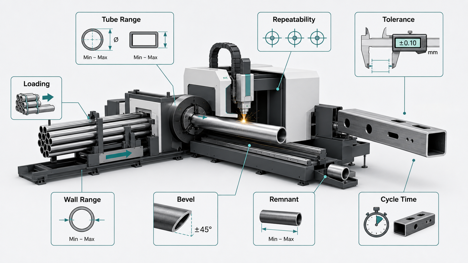 tube laser parameters