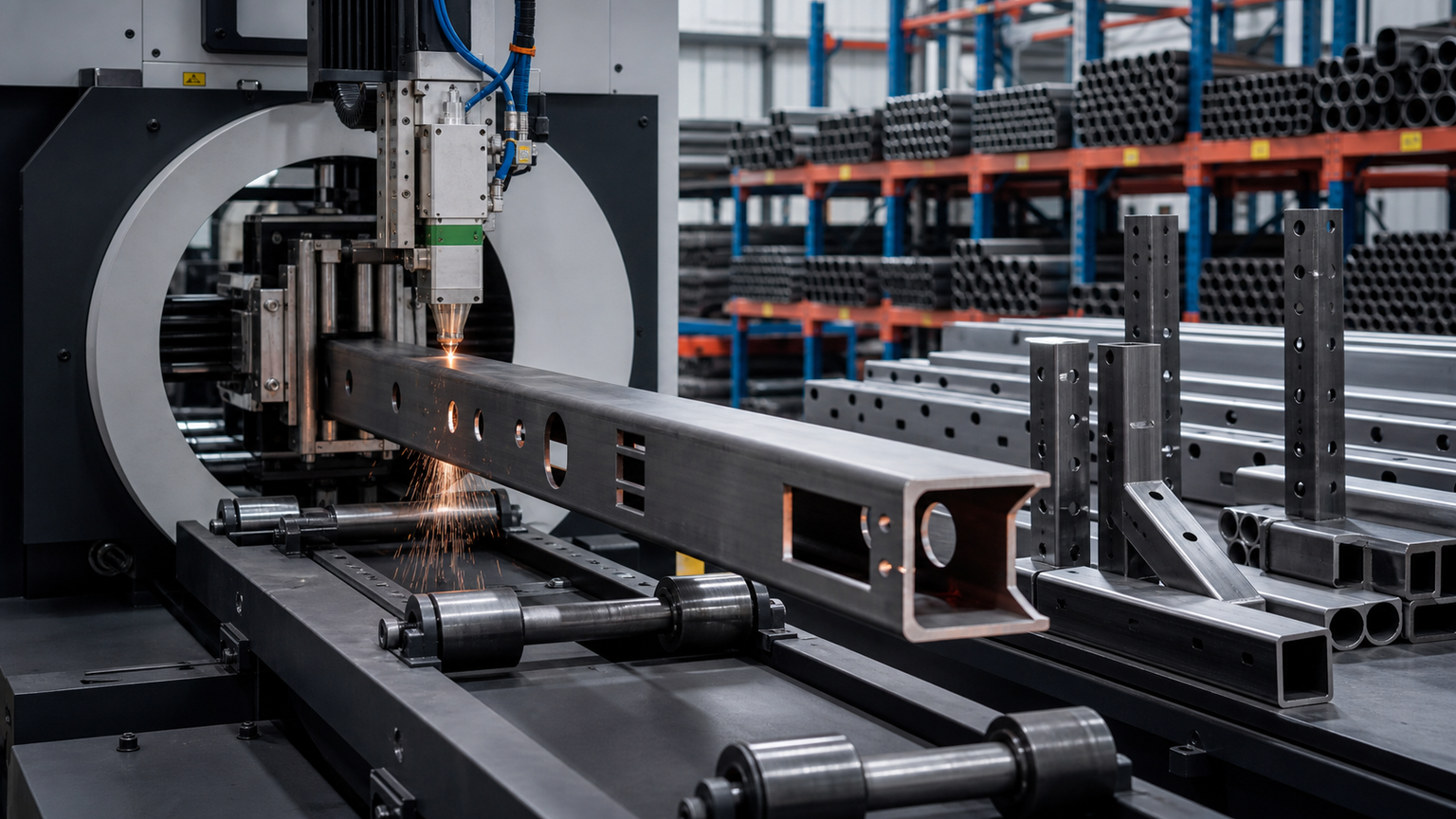 Tube parts staged on the BNL shop floor