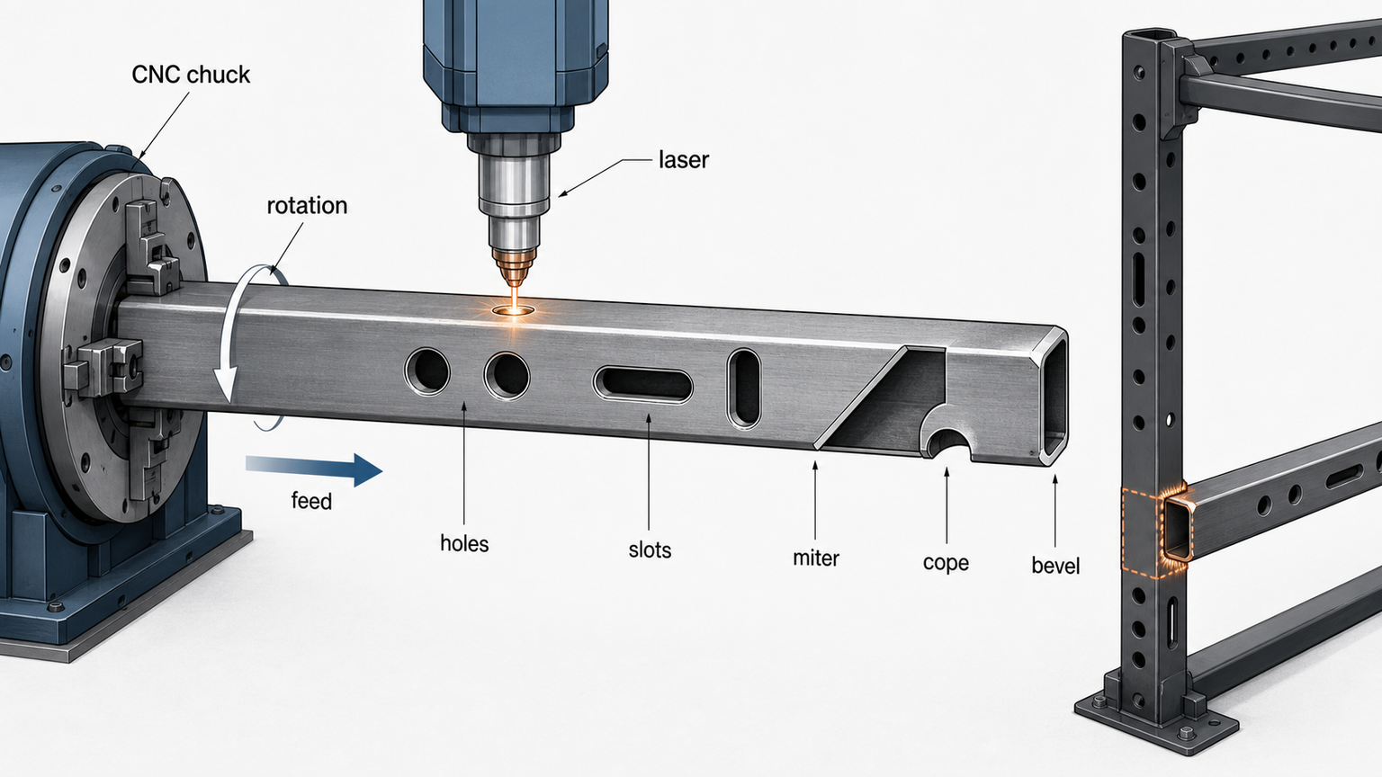 laser tube cutting fitness frames