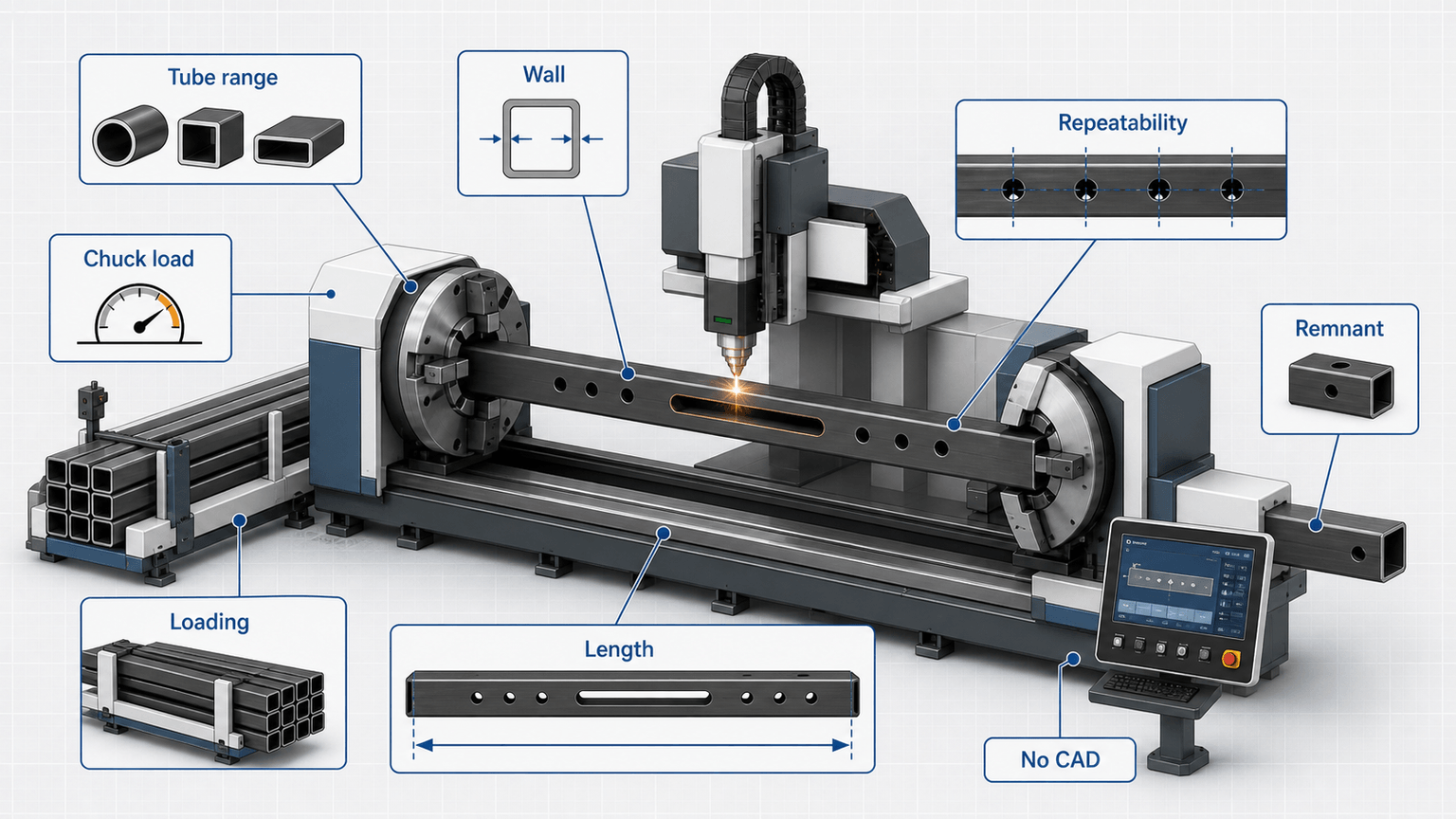 tube laser machine specs