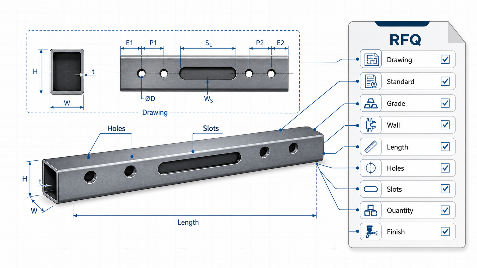 gym rack tube rfq data
