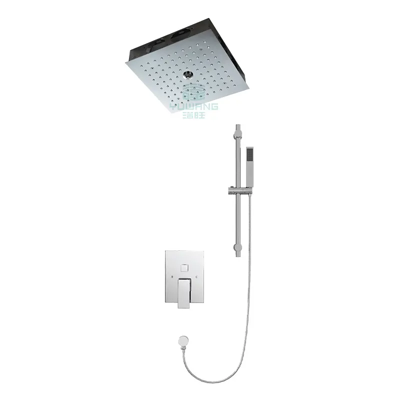 Meteor 300B complete set with ceiling top spray, valve trim and hand shower