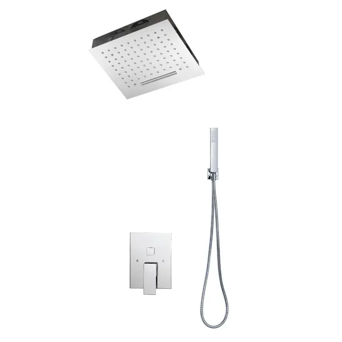 Meteor 300E waterfall shower system in polished finish