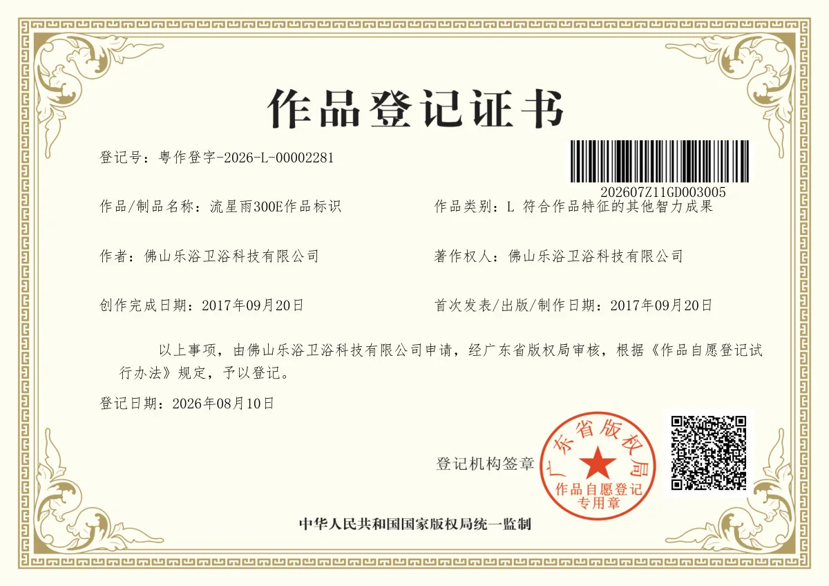 Unmasked 流星雨300E作品标识 registration certificate