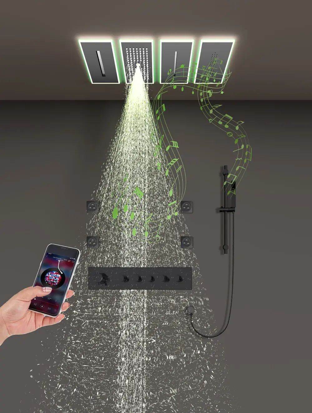 YW-S13 shower configuration, 200 × 400 × 4 mm, catalogue page 115