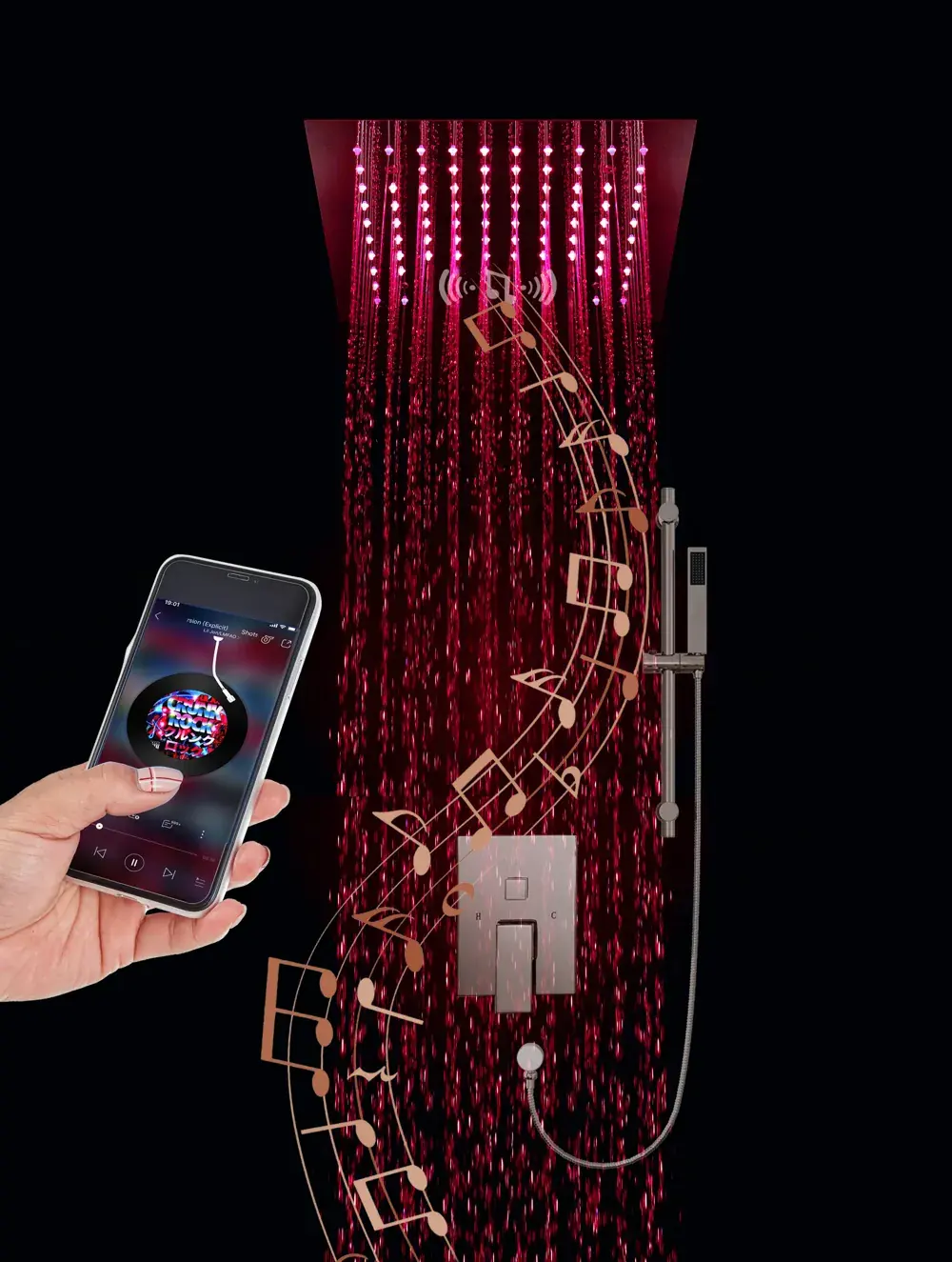 Meteor collection shower configuration, 300 × 300 mm, catalogue page 136