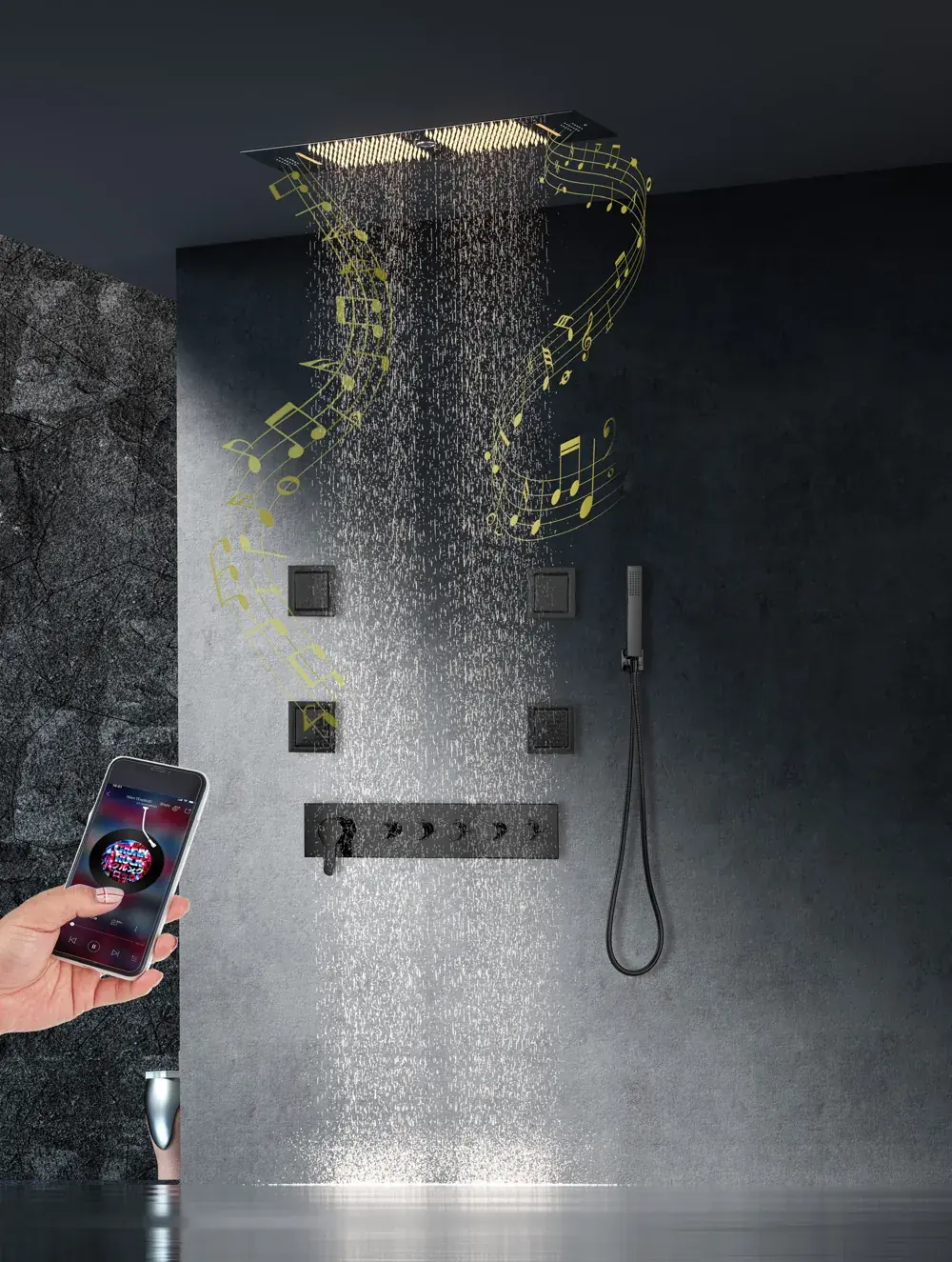 YW-S02 shower configuration, 900 × 300 mm, catalogue page 56