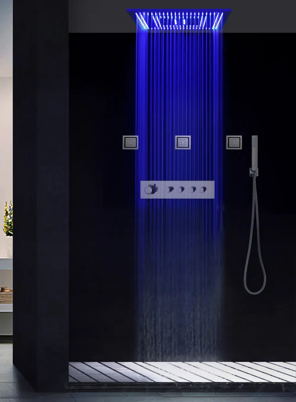 YW-S07 shower configuration, 600 × 600 mm, catalogue page 76