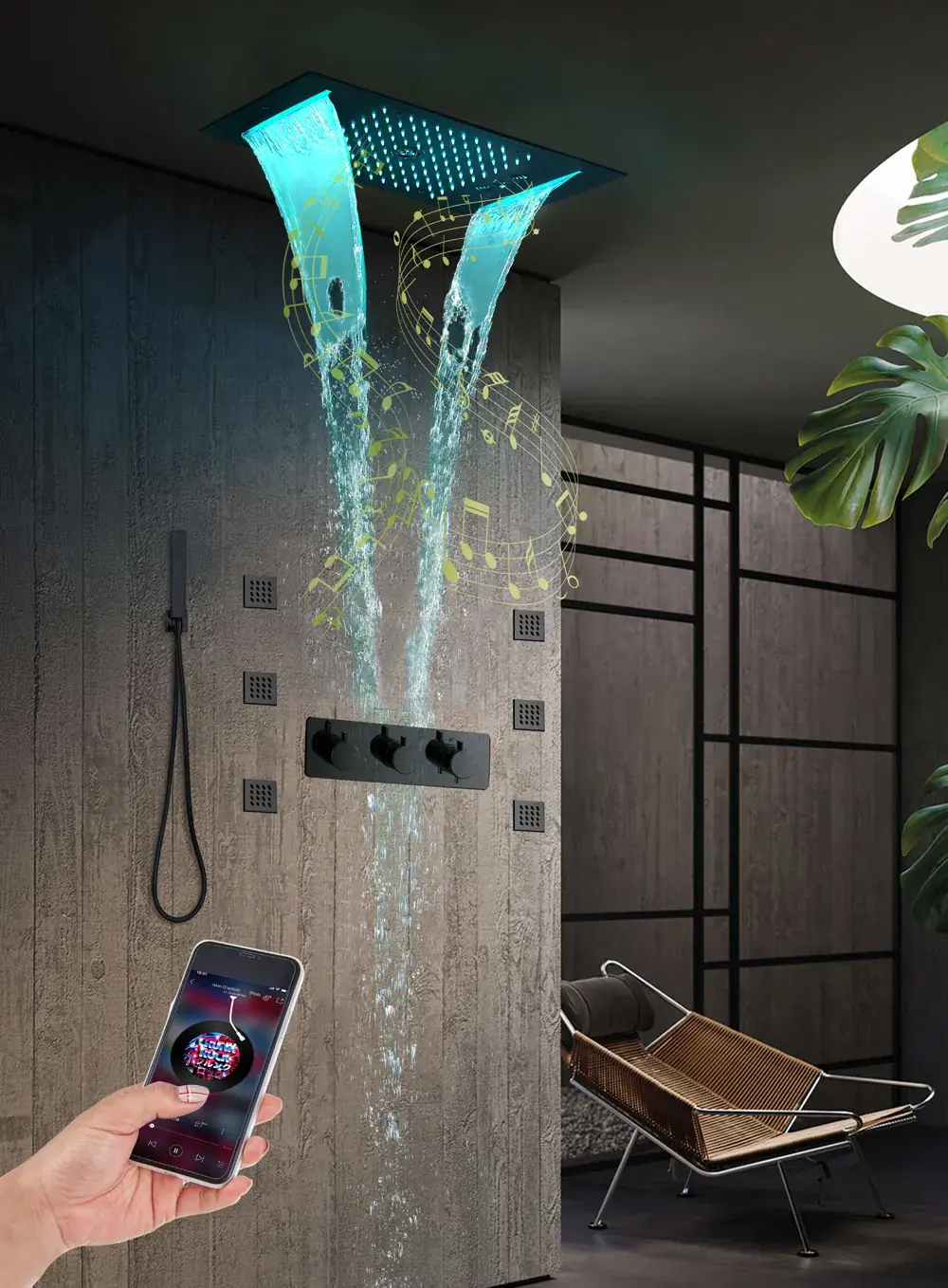YW-S09 shower configuration, 600 × 300 mm, catalogue page 83