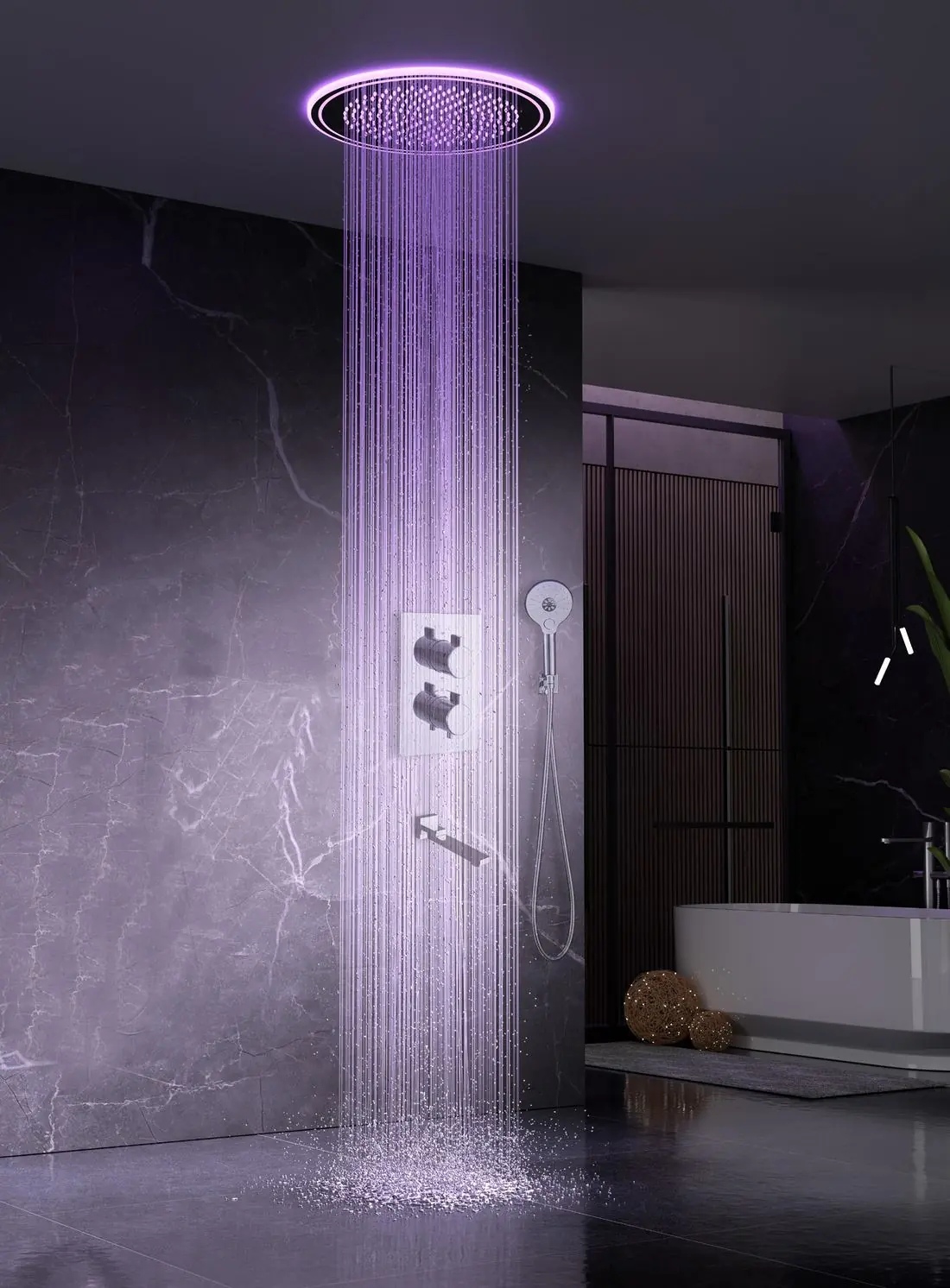 Ø400 mm ceiling shower catalogue illustration, non-audio configuration