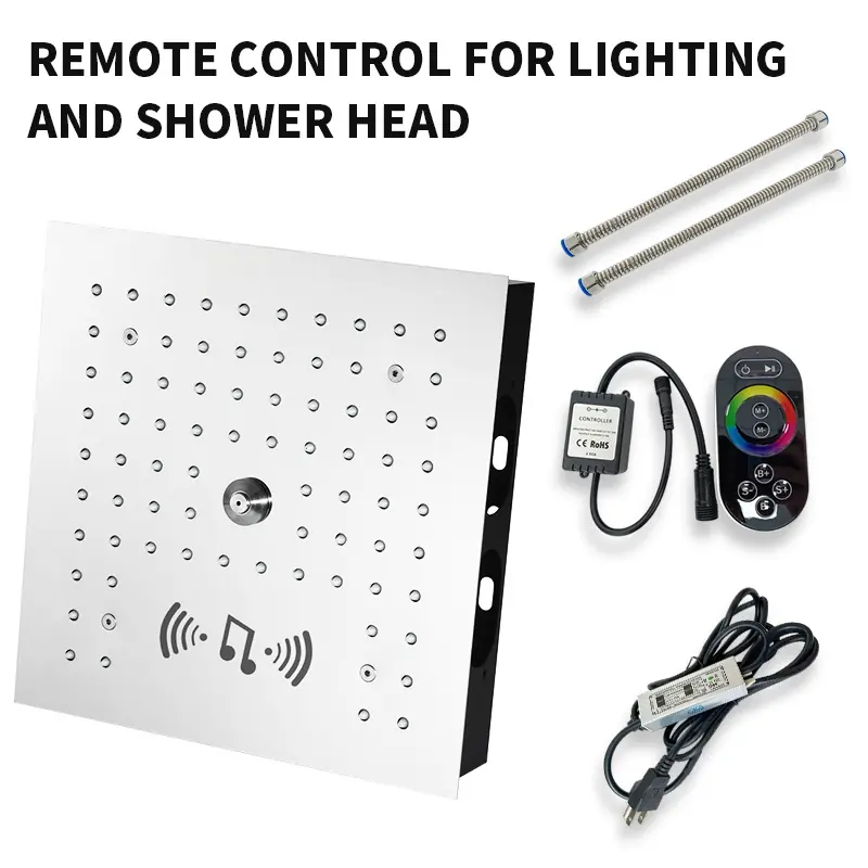 Meteor 300D top spray shown with remote, controller, power supply and hoses