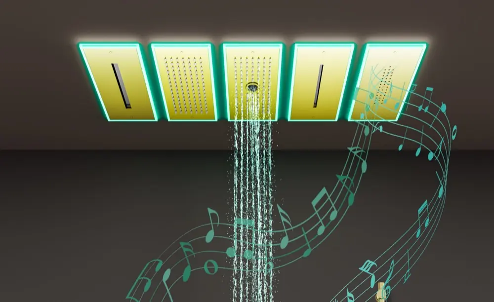 Ceiling shower composition with 5 separate modules