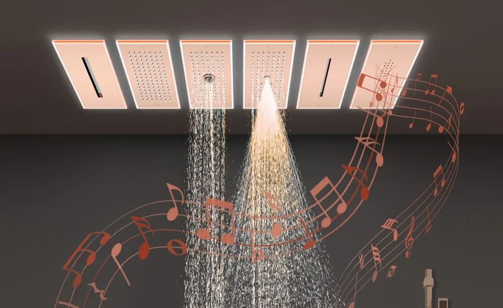 Ceiling shower composition with 6 separate modules