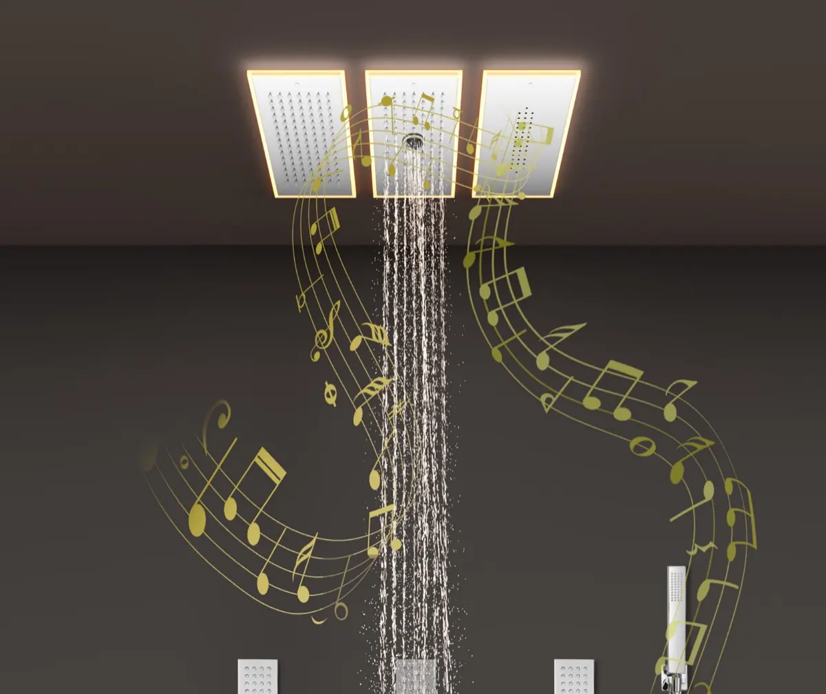 Ceiling shower composition with 3 separate modules