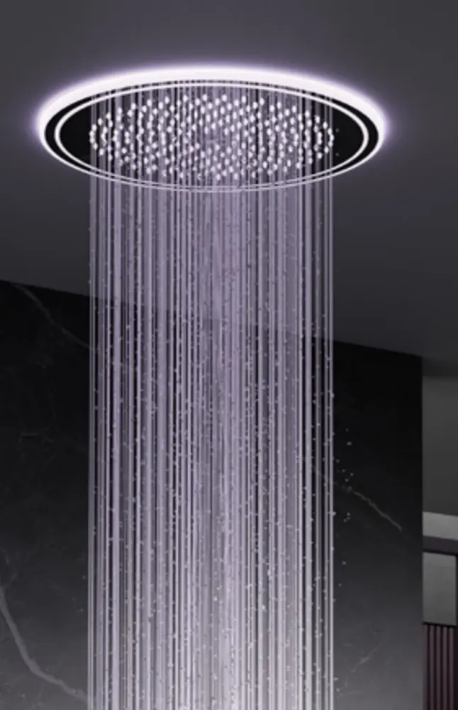 Ø500 mm round ceiling shower in white lighting