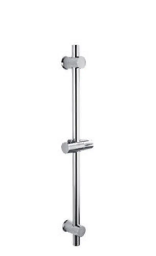 Shower rail with an adjustable holder for the hand shower