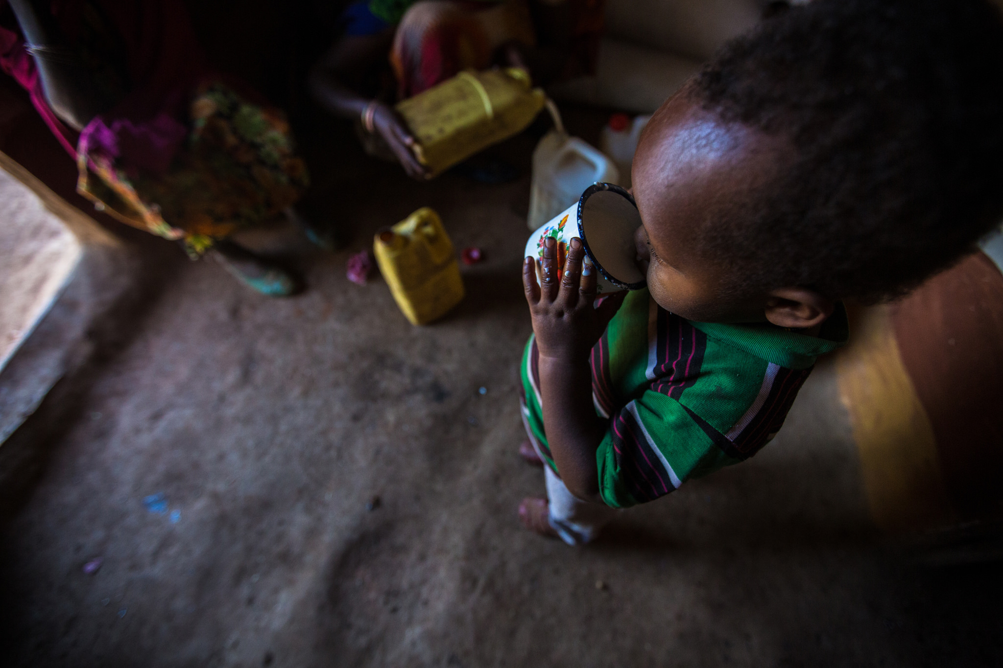 Kenanisa Wako drinking milk